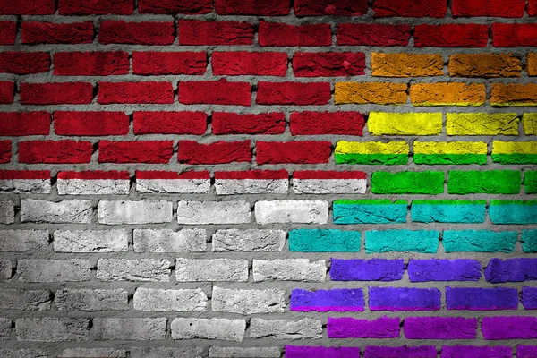 Muro de ladrillo oscuro - Derechos LGBT - Mónaco — Foto de Stock