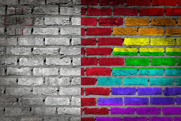 Muro de ladrillo oscuro - Derechos LGBT - Malta — Foto de Stock