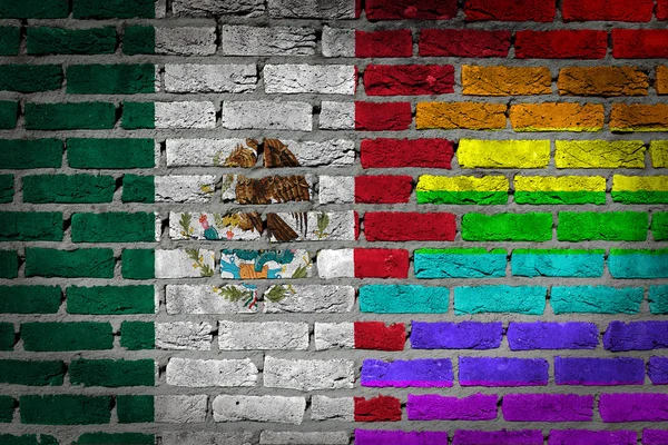 Mur de briques sombres - Droits LGBT - Mexique — Photo