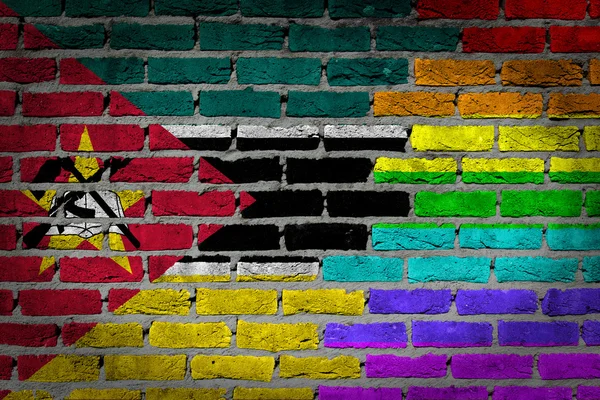 Mur de briques sombres - Droits LGBT - Mozambique — Photo