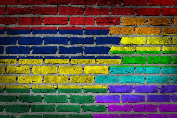 Muro de ladrillo oscuro - Derechos LGBT - Mauricio — Foto de Stock