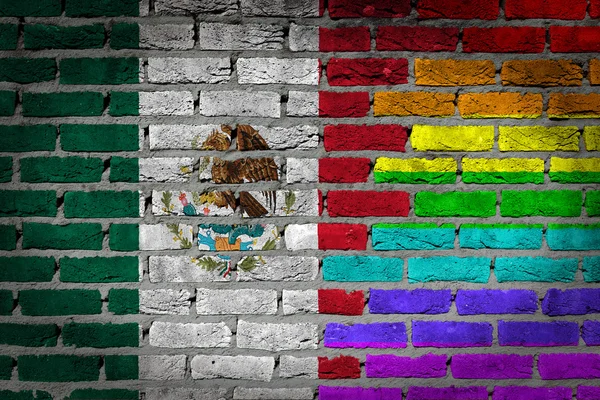 Muro de ladrillo oscuro - Derechos LGBT - México —  Fotos de Stock