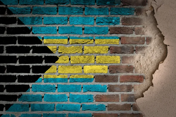 Dark brick wall with plaster - Bahamas — Stock Photo, Image