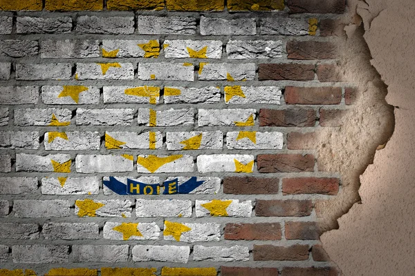 Dark brick wall with plaster - Rhode Island — Stock Photo, Image