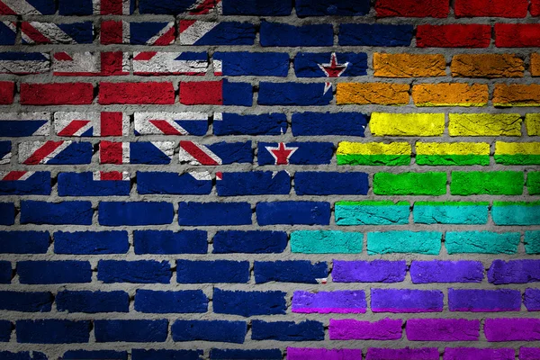 Dunkle Ziegelmauer - lgbt rights - new zealand — Stockfoto