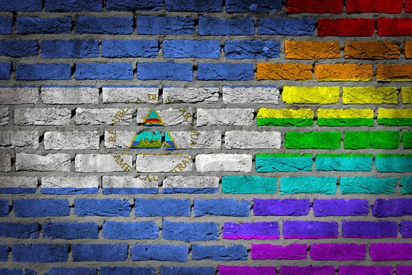 Sötét téglafal - LMBT - Nicaragua — Stock Fotó