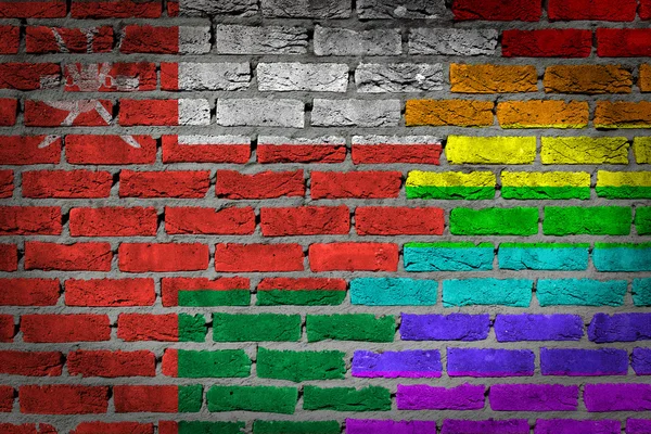 Muro de ladrillo oscuro - Derechos LGBT - Omán — Foto de Stock