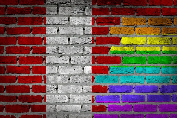 Dark brick wall - LGBT rights - Peru — Stock Photo, Image