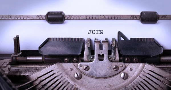 Inscripción vintage hecha por una vieja máquina de escribir — Foto de Stock