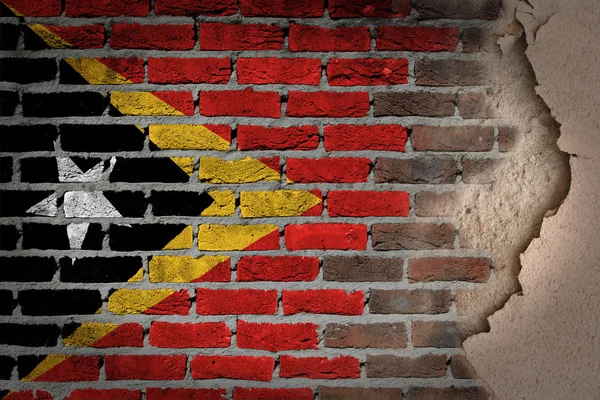 Parede de tijolo escuro com gesso - Timor-Leste — Fotografia de Stock
