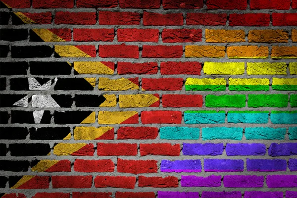 Dunkle Ziegelmauer - lgbt rights - east timor — Stockfoto