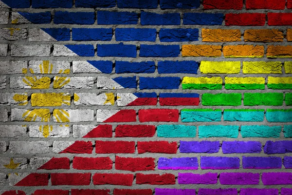 Dunkle Ziegelmauer - lgbt rights - philippines — Stockfoto