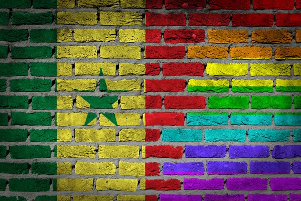 Karanlık tuğla duvar - Lgbt hakları - Senegal — Stok fotoğraf