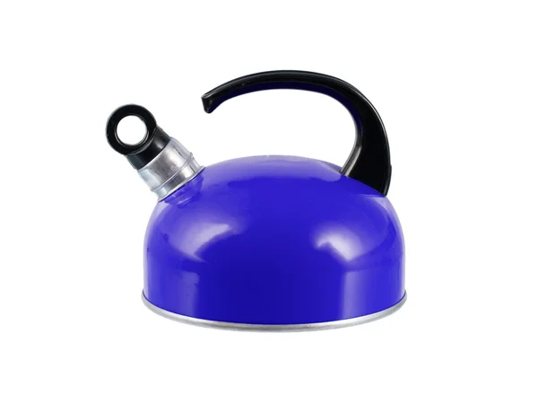 Blue kettle isolated — Stock Photo, Image