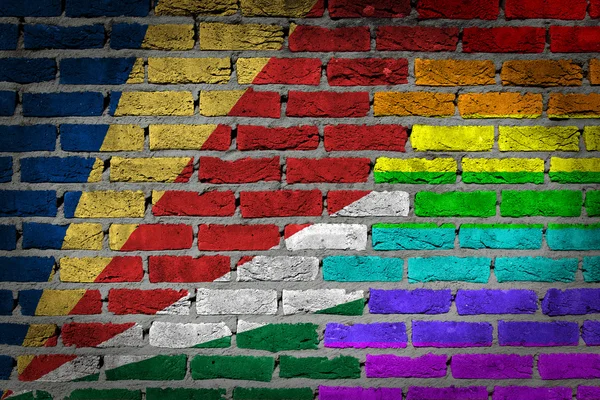 Muro de ladrillo oscuro - Derechos LGBT - Seychelles —  Fotos de Stock