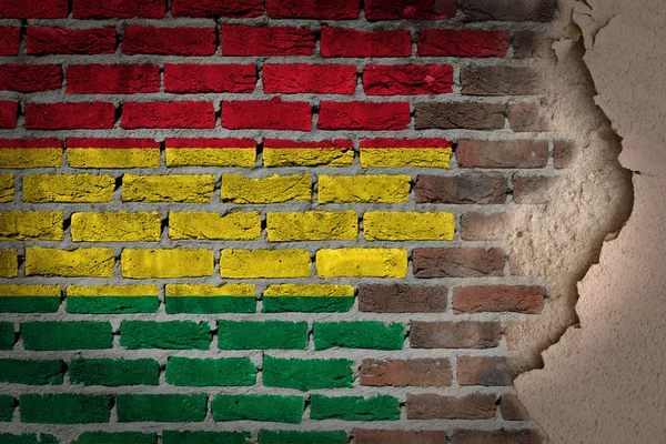 Donkere bakstenen muur met gips - Bolivia — Stockfoto