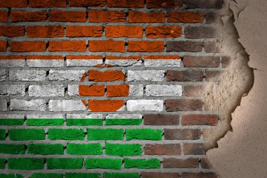 Karanlık tuğla duvar sıva - Nijer ile