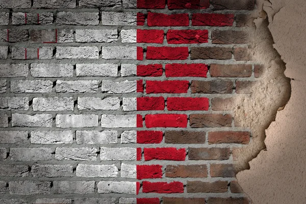 Dark brick wall with plaster - Malta — Stock Photo, Image