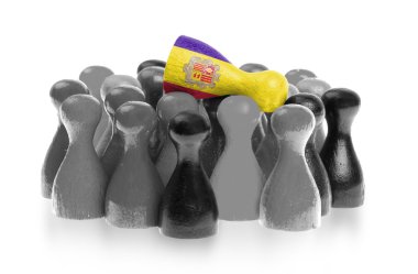 üstünde belgili tanımlık tepe-in ortak piyonlar benzersiz bir piyon