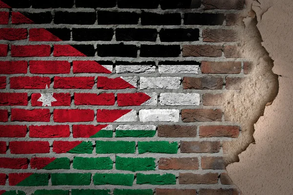 Dunkle Ziegelwand mit Gips - jordanisch — Stockfoto