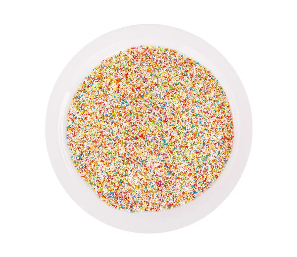 白い皿の上のお菓子装飾 — ストック写真