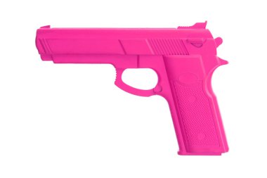 Pembe eğitim silah üzerinde beyaz izole