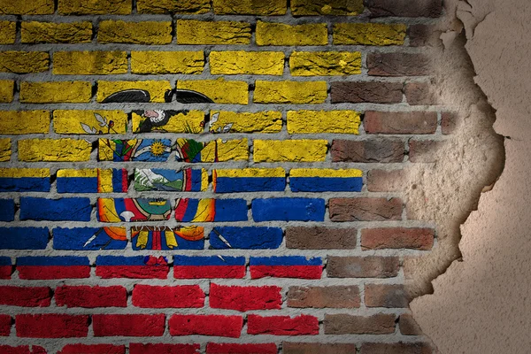 Donkere bakstenen muur met gips - Ecuador — Stockfoto