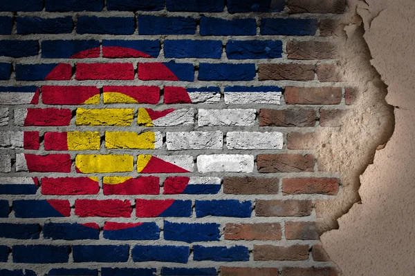Mur en brique sombre avec plâtre - Colorado — Photo