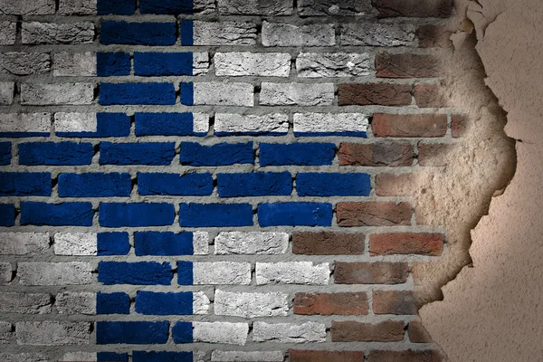 Dark brick wall with plaster - Finland — Stock Photo, Image