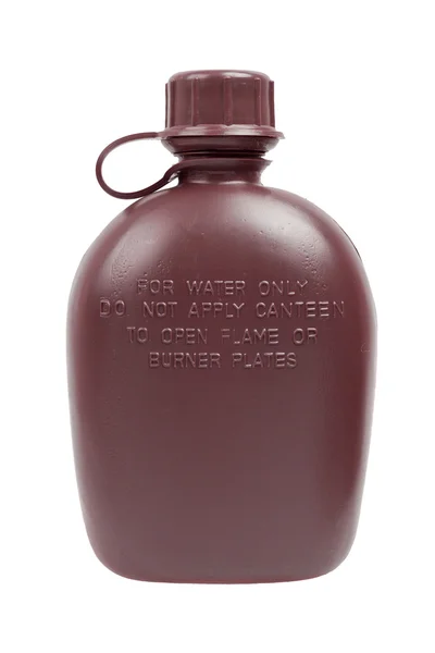 Army water canteen isolated — Stock Photo, Image