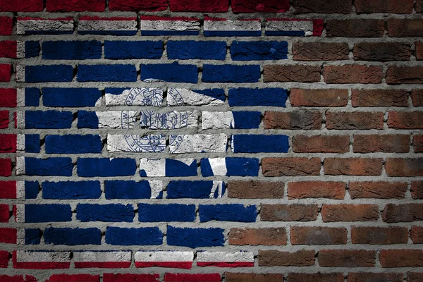 Texture Brick wall z flagą — Zdjęcie stockowe