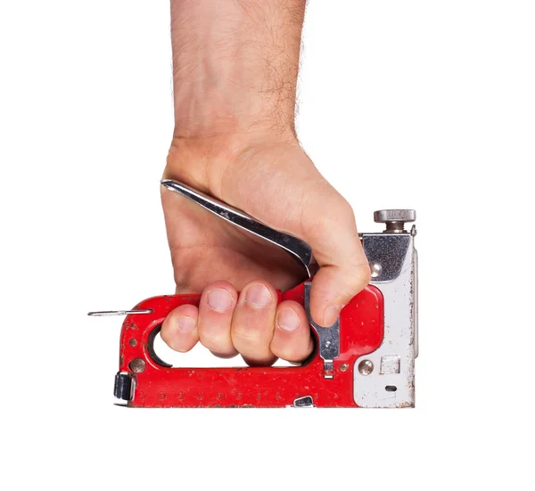 Staple gun in hand — Stock Photo, Image