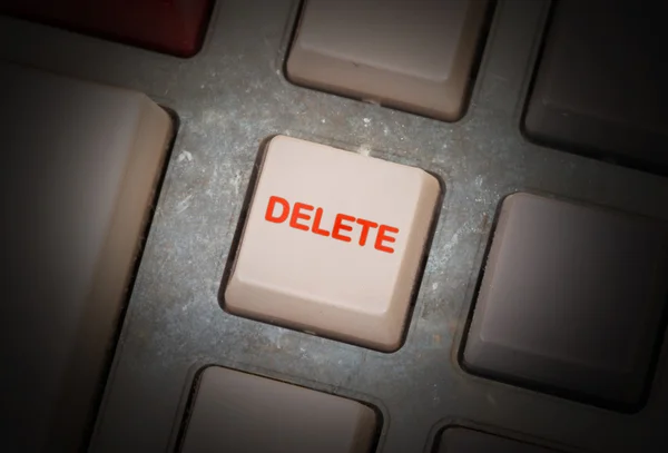 White button on a dirty old panel — Stock Photo, Image