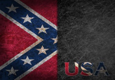 Bayrak ve Ülke kısaltması ile eski paslı metal işareti