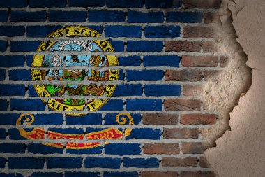 Karanlık tuğla duvar sıva - Idaho ile