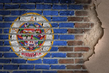 Karanlık tuğla duvar sıva - Minnesota ile