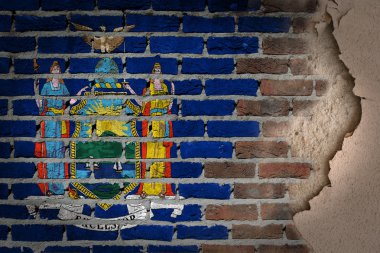 Karanlık tuğla duvar sıva - New York ile