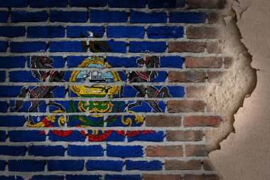 Karanlık tuğla duvar sıva - Pennsylvania ile