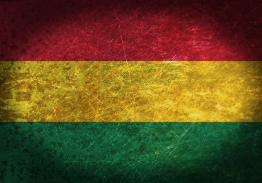 Eski paslı metal işareti bir bayrak ile