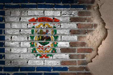 Karanlık tuğla duvar sıva - West Virginia ile