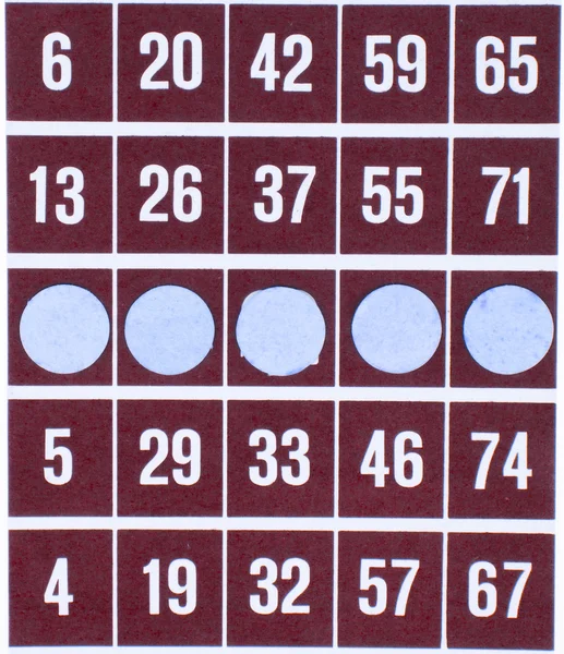 Tarjeta de bingo roja aislada — Foto de Stock
