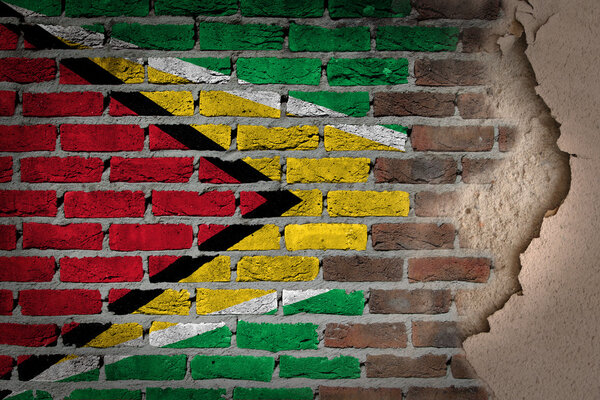 Dark brick wall with plaster - Guyana
