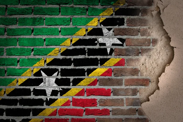 Muro di mattoni scuri con intonaco - Saint Kitts e Nevis — Foto Stock