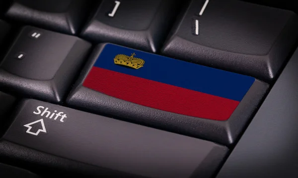 Bandera en el teclado — Foto de Stock