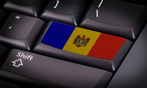 Bandera en el teclado —  Fotos de Stock