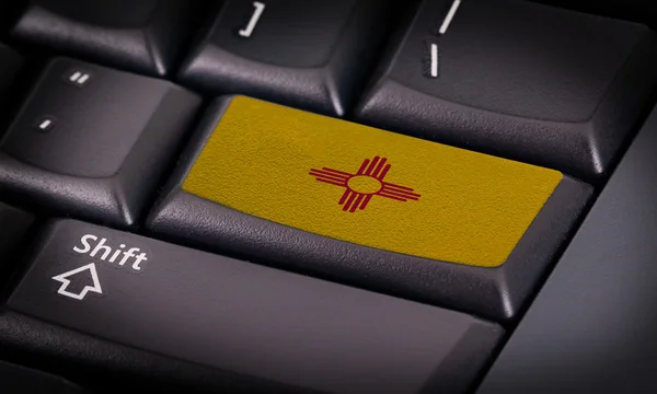 Bandera en el teclado — Foto de Stock