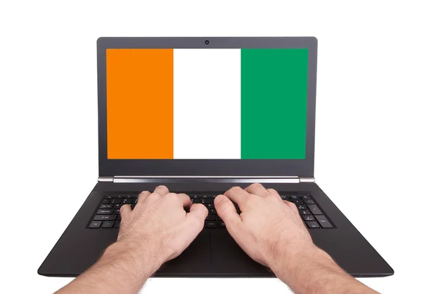 Hands working on laptop, Ireland — Stock Photo, Image