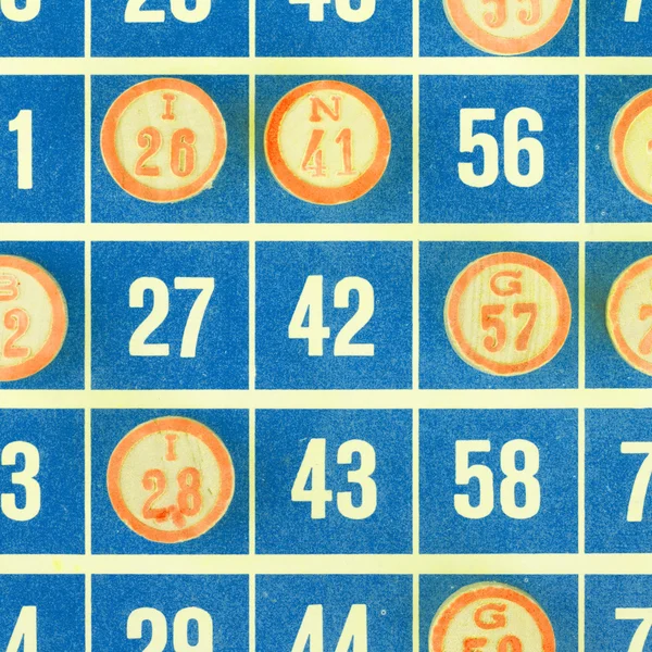 Carta da bingo blu isolata — Foto Stock