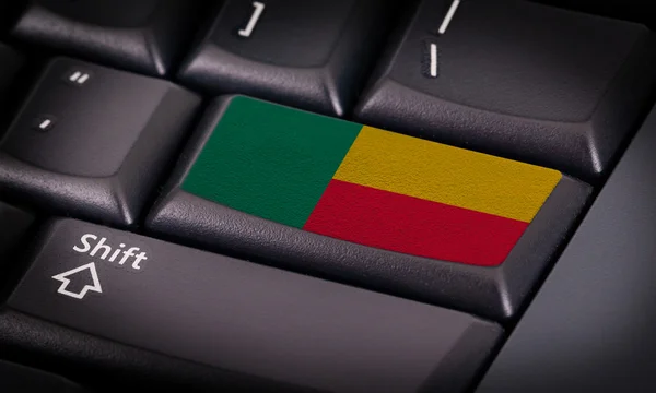 Bandera en el teclado — Foto de Stock