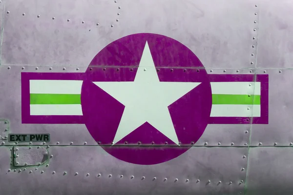 Tail of Vietnam war Airplane, purple — Stock Photo, Image